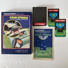 Vintage Star Strike Intellivision 1981 Video Game Complete Overlays Instructions