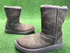 UGG Australia 5251 Youth Girls Gray Leather Sheepskin Winter Boots Sz 4Y