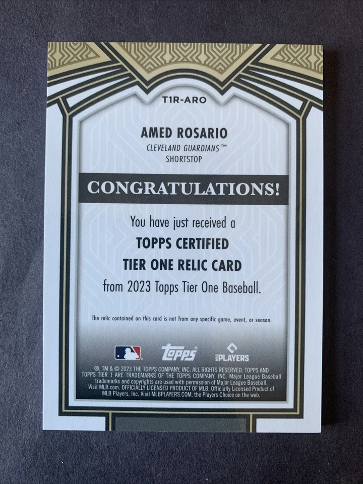 Amed Rosario Game-Worn Jersey 2023 Topps Tier One Certified /400 #T1R-ARO - Image 2 of 2