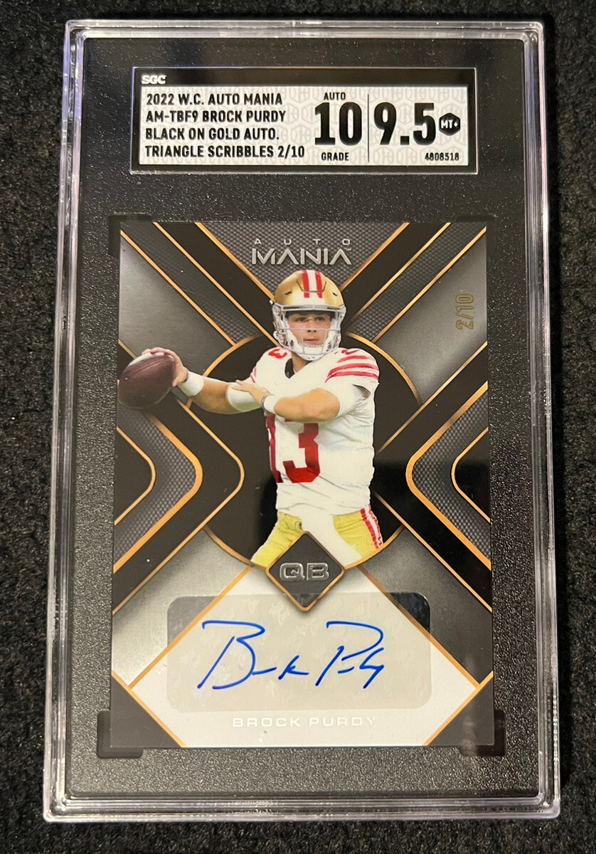 Brock Purdy Wild Card Black Friday Auto Mania Autographs #AMHBF9 Black on Black-Hex
