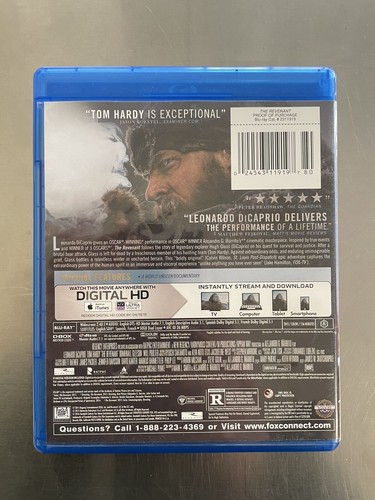 The Revenant (Blu-ray, 2015) Leonardo DiCaprio Tom Hardy Trapper Alejandro VG - Imagen 4 de 4