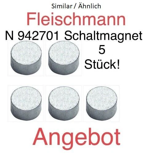 5 Stück! Fleischmann N+H0 ähnlich 942701 Schaltmagnet rund - NEU