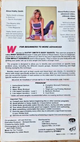 Kathy Smith's BODY BASICS (1985 VHS TESTED) Low Impact Aerobics Fast Free Ship - Picture 2 of 2