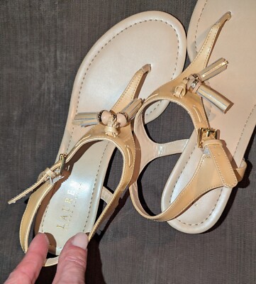 Lauren Ralph Lauren 8 Leann Sandals Ivory Leather Dress Thong Tassels Wedge | eBay Lauren Ralph Lauren 8 Leann Sandals Ivory Leather Dress Thong Tassels Wedge | eBay