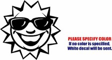 Sun Wearing Dark Glasses Graphic Die Cut decal sticker Car Truck Boat Window 6"
