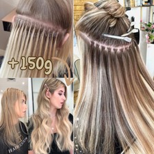 200 Strähnen Microring Loop Haar Extensions Echthaar Haarverlängerung 200G DICK