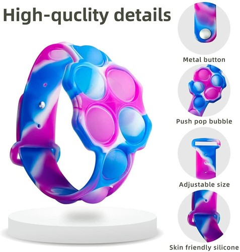 Orologio Pop It Braccialetto Fidget Silicone Giocattolo Spingere Bolla Sollievo Stress Bambini Regalo - Foto 43 di 44