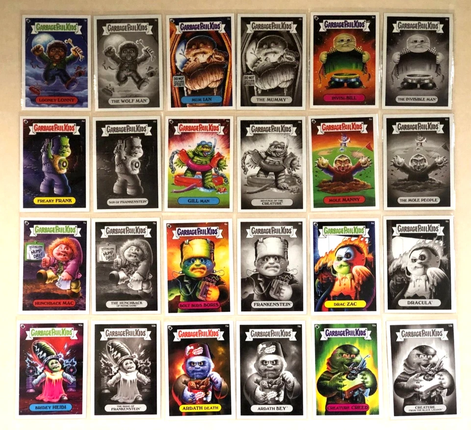 1-е издание Topps Garbage Pail Kids x Universal Monsters набор из 24 карт 2019 GPK - Изображение 2 из 4