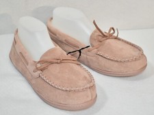 Home Top Moccasin Slippers Size 10 Memory Foam Light Mauve Women's
