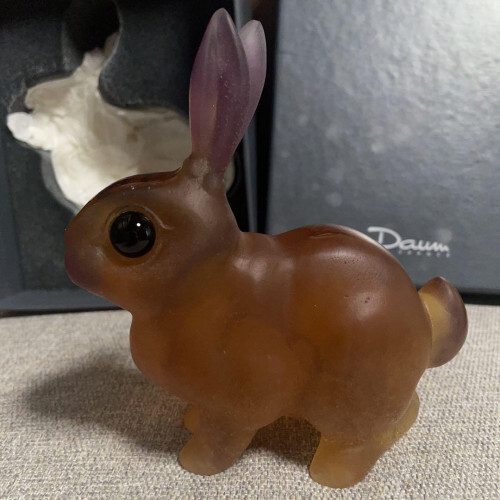 DAUM France Rabbit Glass Crystal Figurine Rabbit KSK16 | eBay