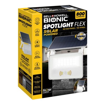 Bell + Howell Platinum Pro Solar Bionic Spotlight Flex 800 Lumens NIB