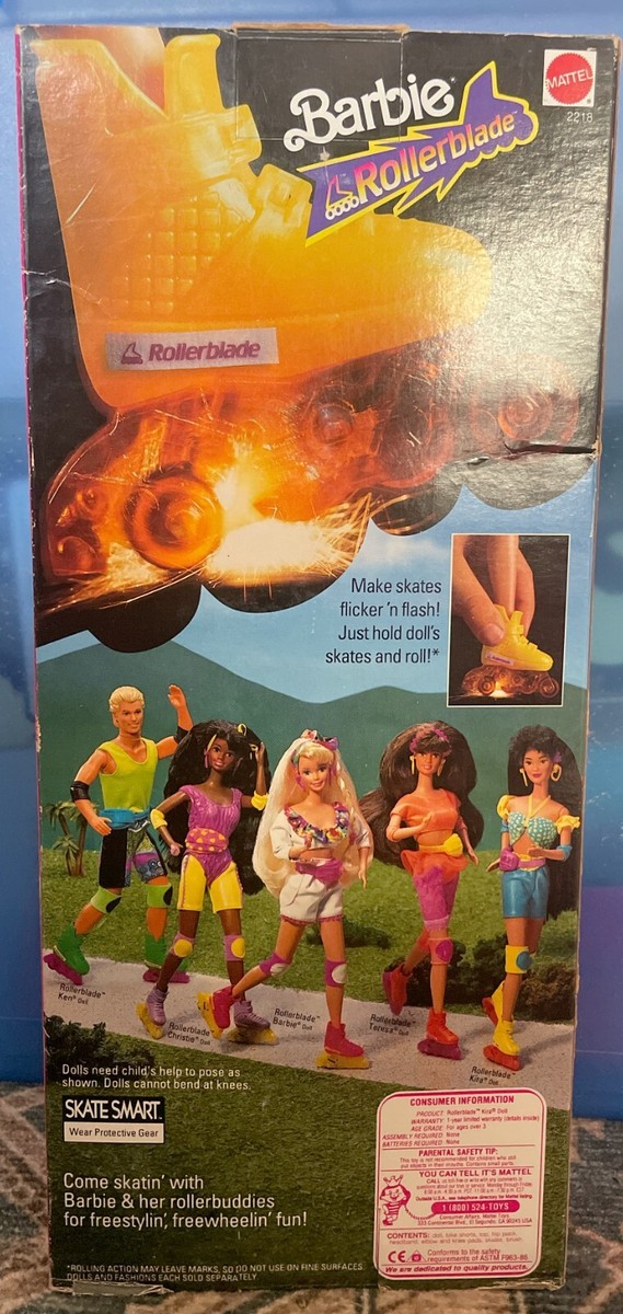 Barbie Rollerblade Kira Doll W Flicker N Flash Skates 1991
