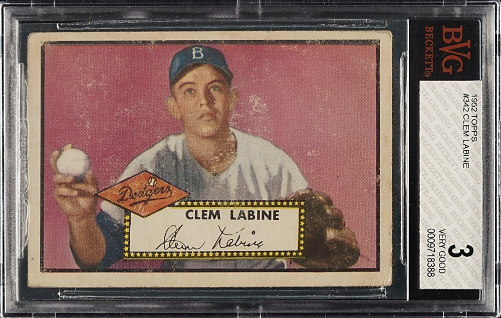 1952 Topps # 342 Clem Labine High Number BVG 3 VG