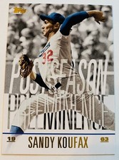 2018 Topps Update Series Sandy Koufax Gold Foil “Postseason Preeminence” Mint+