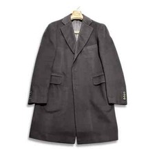 COL Bespoke Men's Cashmere Single-Breasted Long Chester Coat Navy