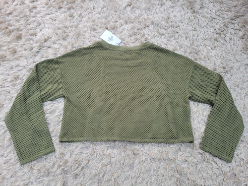 Primark girls khaki green mesh cropped top t-shirt, 8-9 years, BNWT - Picture 6 of 7