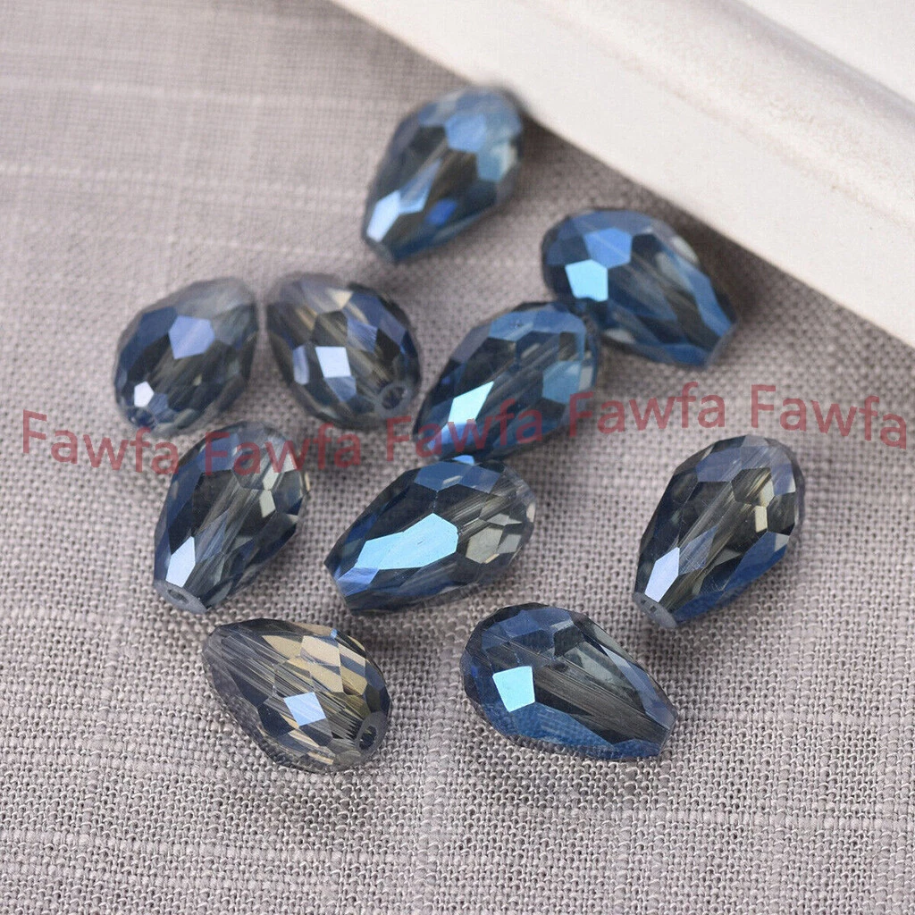 Wholesale 30Pcs 8x12mm Teardrop Faceted Crystal Glass Loose Crafts Beads For DIY