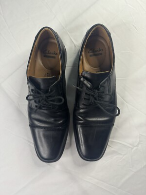 Clark’s Collection Black Dress Shoes Oxford Cap Toe Soft Cushion 9.5 Leather Clarks Tilden Cap Men main image 4