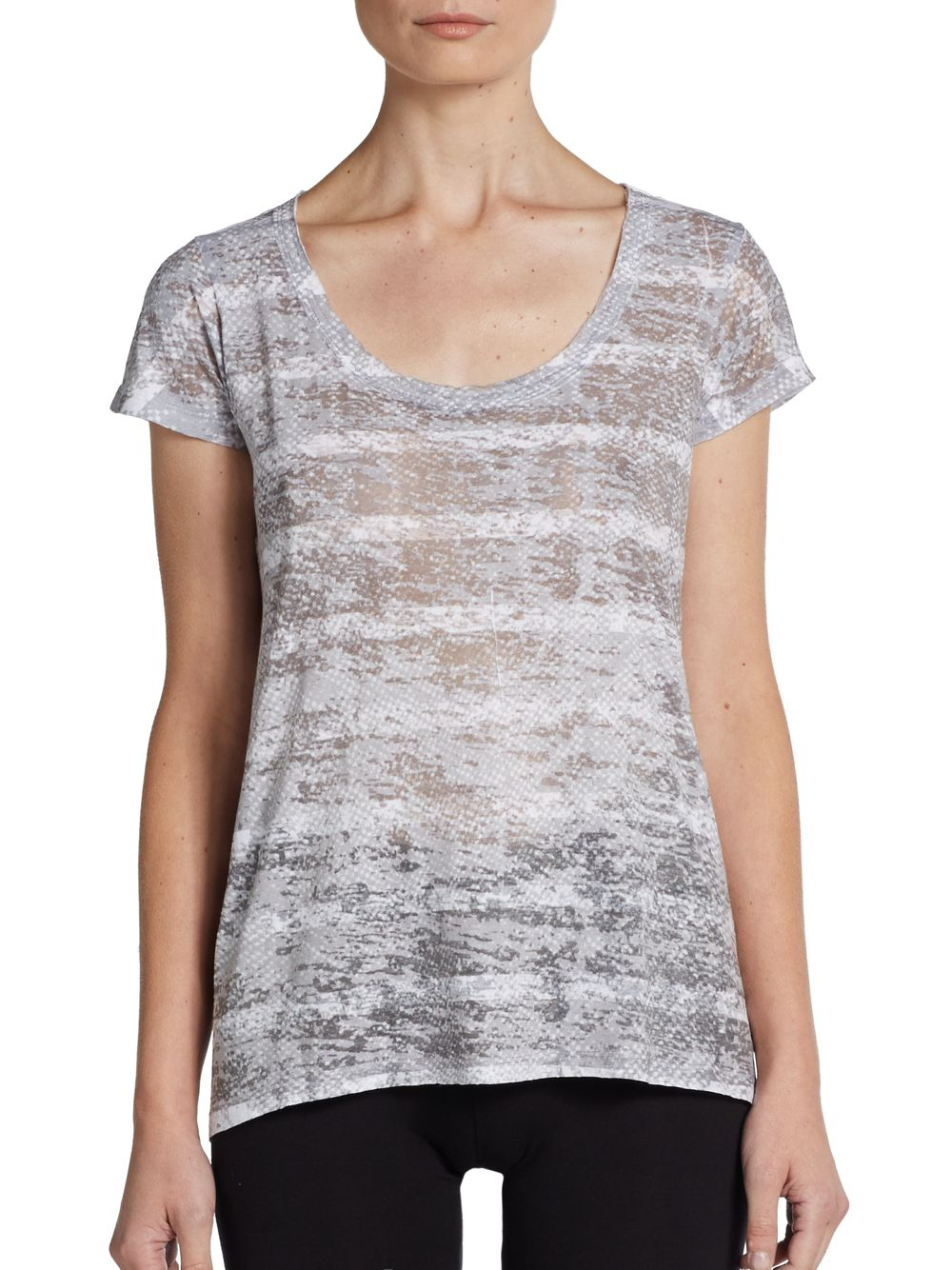 Calvin Klein Performance PF4T1597 Gray Burnout Snakeskin Cutout Active Tee - $44 image 3