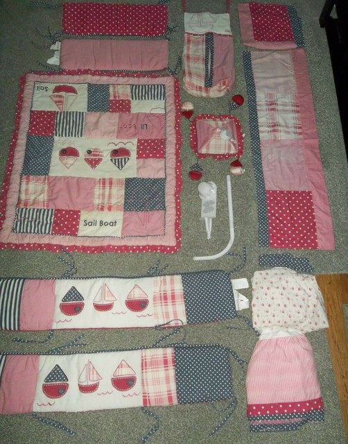 pink nautical crib bedding
