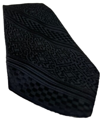 Vintage Wemlon by Wembley Tie Black Multi Pattern Textured 57'' Power Subtle