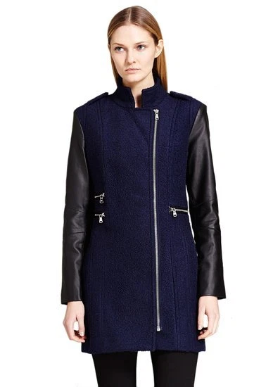 Calvin klein women's asymmetrical boucle wool coat deals