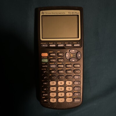 Texas Instruments TI-83 Plus Black Graphing Calculator w/ Cover Tested Working 