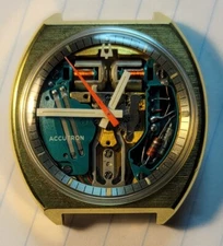 Restored 1974 BULOVA Accutron 214 Spaceview Mens Backset Watch RARE MODEL #3352!