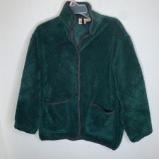 Woolrich Womens M Green Soft Long Sleeve Snap Button Up Soft Jacket Made in USA