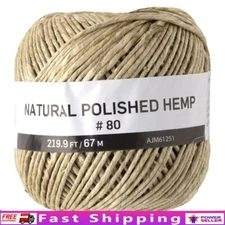 Natural Hemp Twine 80lb Craft String Macrame Jewelry 219ft Durable Eco Friendly