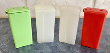 Lot of 4 Tupperware Vintage Toothbrush Cover/Protector/Holder 728, Red, Green
