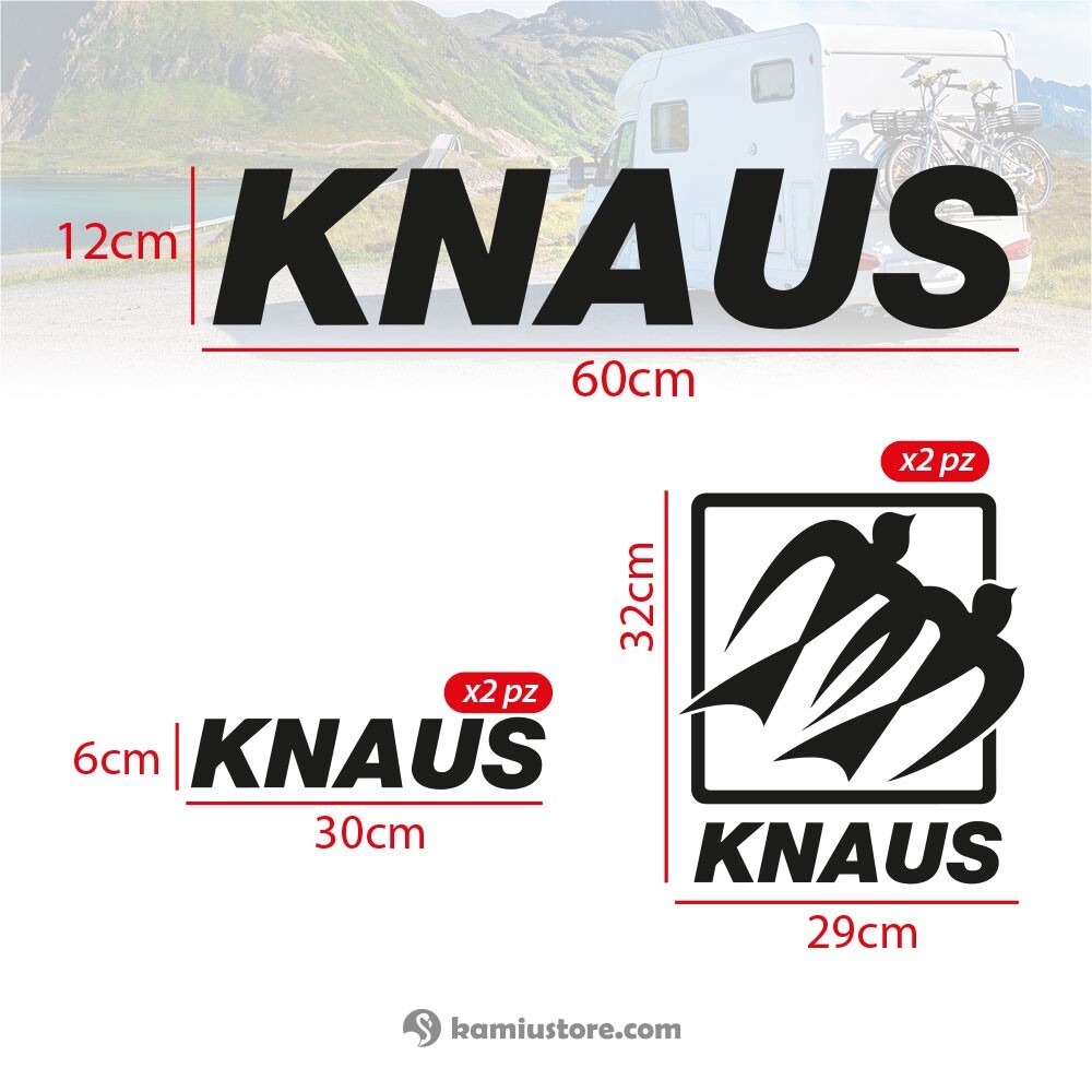 Set di 5 adesivi Knaus per camper e caravan foto 2