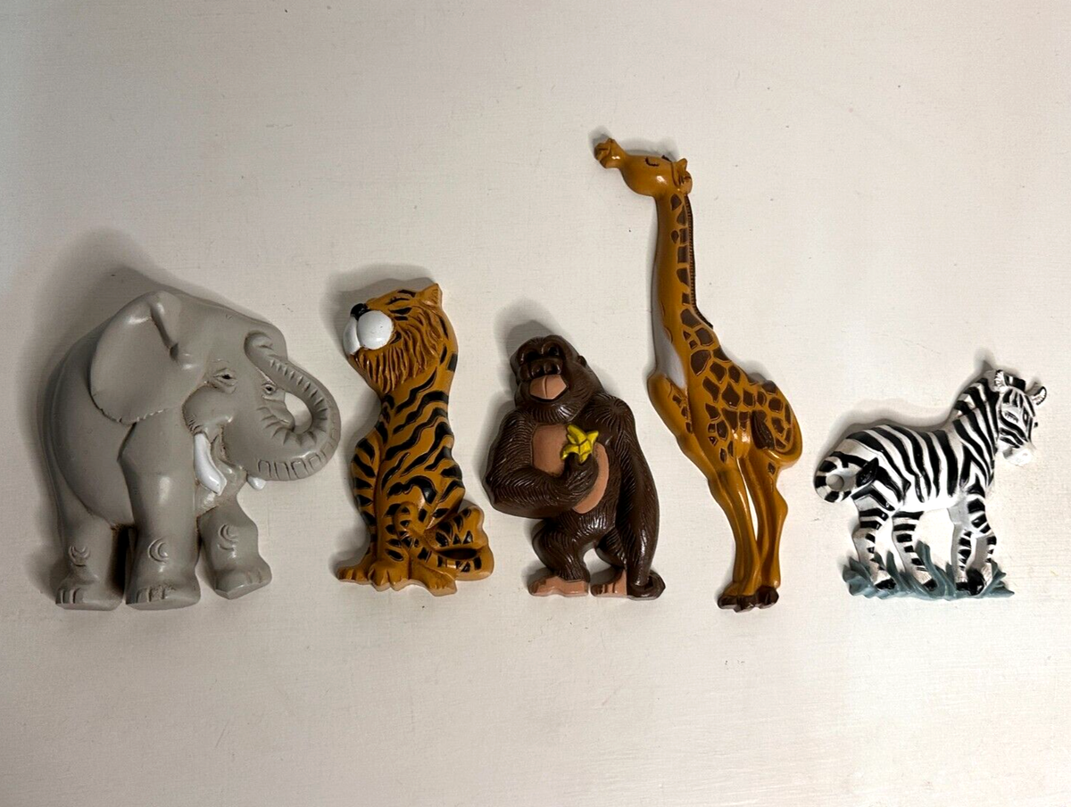 Vintage Burwood Products Co Jungle Safari Animal Wall Art Lot 90s