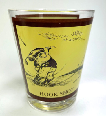 Gary Patterson Glass Cup Thought Factory Bar Hook Shot Vintage 1970'' 15 oz B13