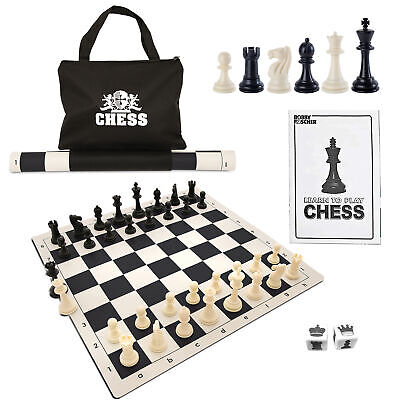 Best Value Staunton tournament chess pieces - black and cream plastic –  American Chess Equipment