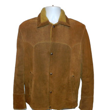 VTG Pioneer Wear Suede Leather Western Jacket Sherpa Lined Women's Size 38