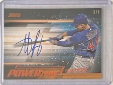 ANTHONY RIZZO 2018 TOPPS STADIUM CLUB POWER ZONE ORANGE ON CARD AUTO #D 3/5