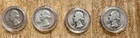 🔥 1940-64 Washington Quarter 90% Silver Circulated $1 Face Value 4 Quarters🔥