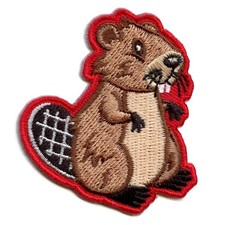 Beaver Iron On Embroidered Patch