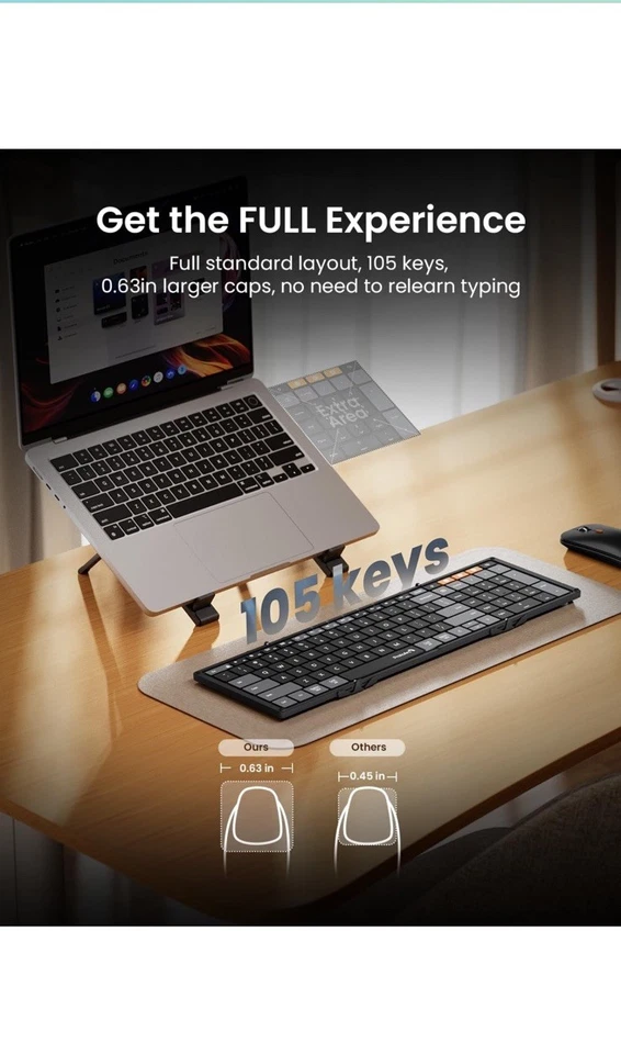 ProtoArc XKM01 CaseUp Foldable Keyboard, Mouse and stand - Image 4 of 4