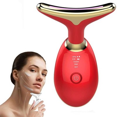 Vibrating Neck Face Massager Tool - 3 Color Modes for Sculpting Skin