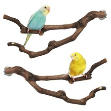 Natural Parrot Perch Grape Wood Bird Stand Pole Parakeet Paw Grinding Fork Ch...