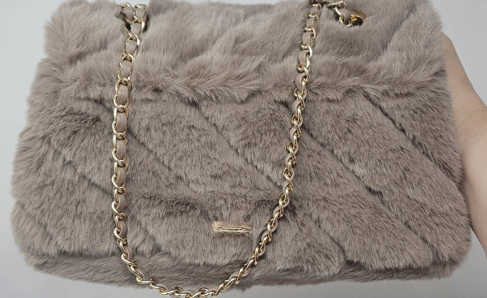 Bolso Bandolera Aldo Mujer Taupe Piel Sintética Cadena Dorada Herrajes Suave Nuevo con Etiquetas Foto 4 de 4