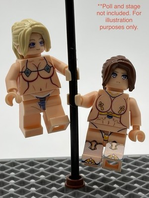Custom Made UV Printed Sexy Pasties Stripper Minifigures 2 Pack