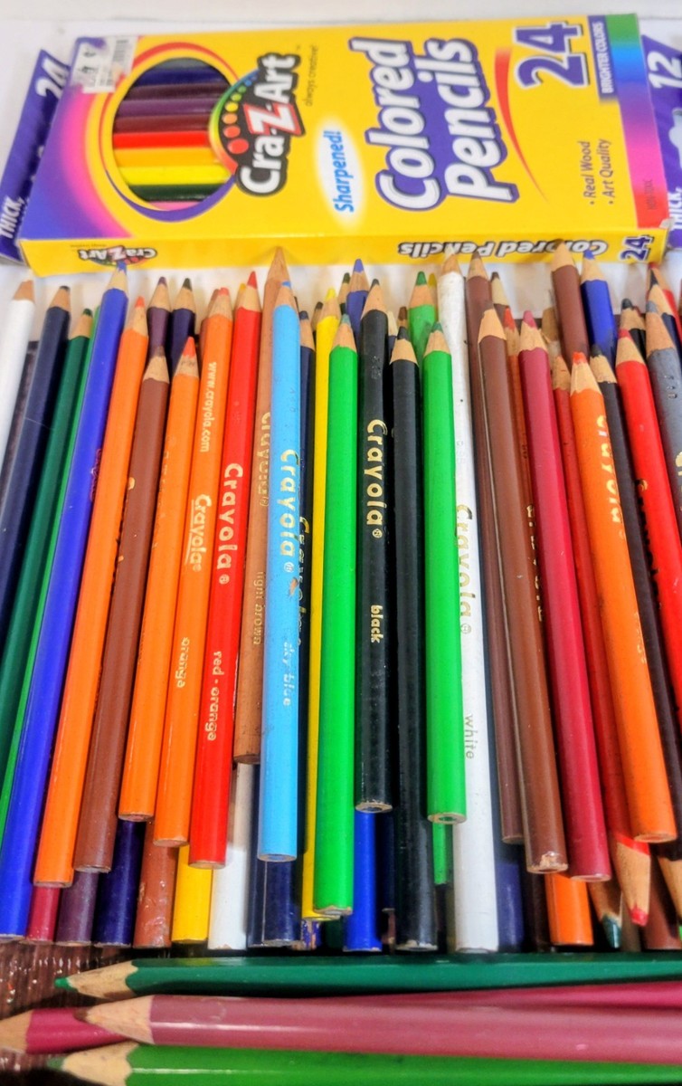 HUGE LOT of 191, COLORED PENCILS CRAYOLA CRAZART ROSEART, EAGLE