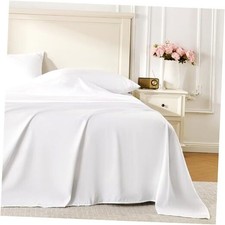Sheet Set, 4 Pieces Soft Bedding Sheet Set, Breathable and Cooling Queen White