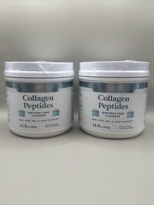 Pattern Wellness Collagen Peptides Powder, Birthday Cake, 13oz - 2pk, Exp. 3/26
