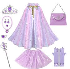 Cape de sirène Cosplay princesse Costume enfants dessin animé imprimé robe fille