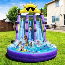 Inflatable Water Slide for Kids with Big Splash Pool, Water Slides for Kids B...