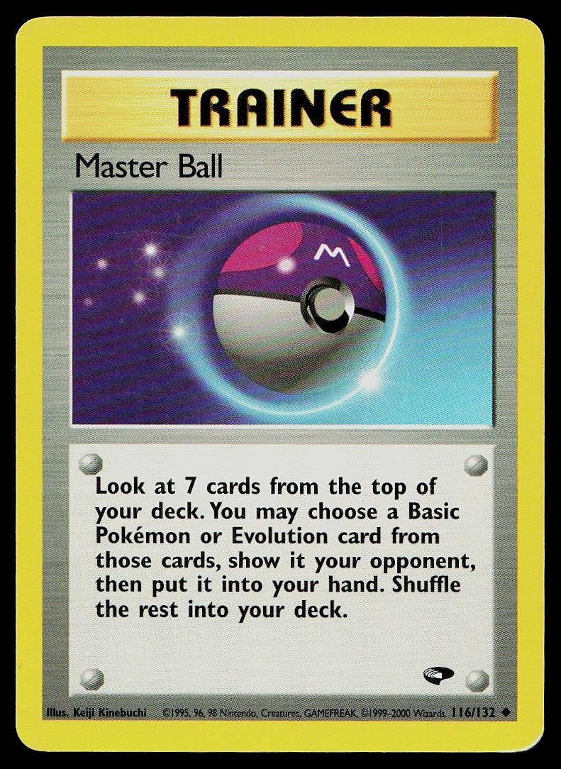 Pokemon Card Gym Challenge Master Ball 116/132 Uncommon